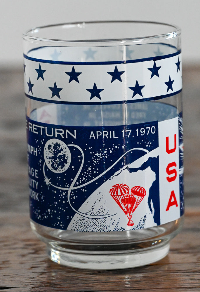 Apollo 13 red white and blue Libbey tumbler