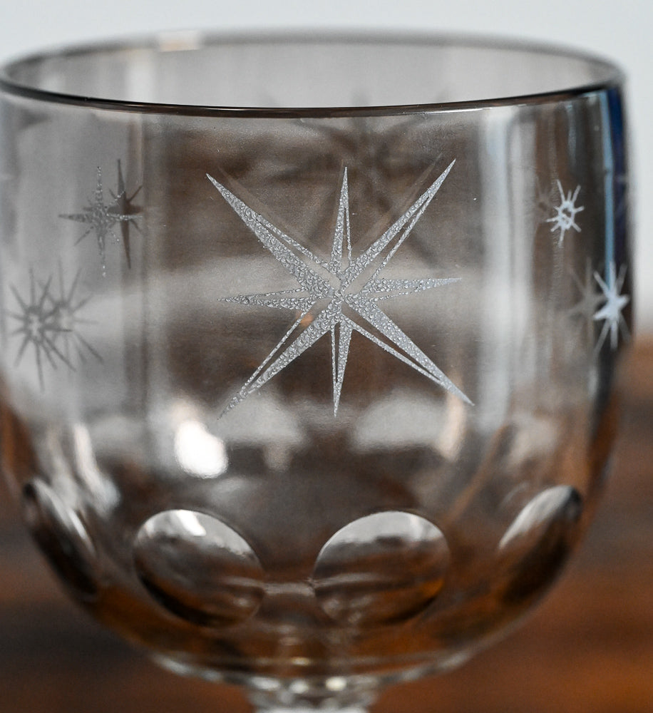 Bartlett Collins gray goblet with frosted stars