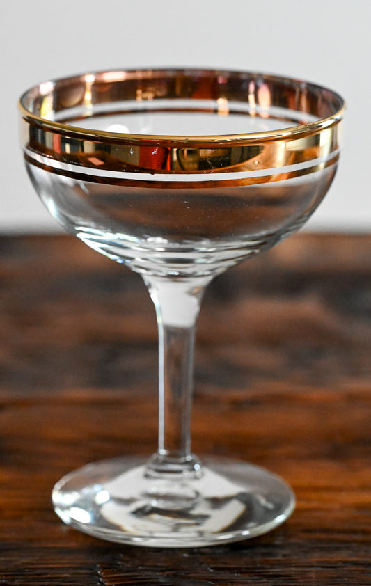 gold rim coupe glass