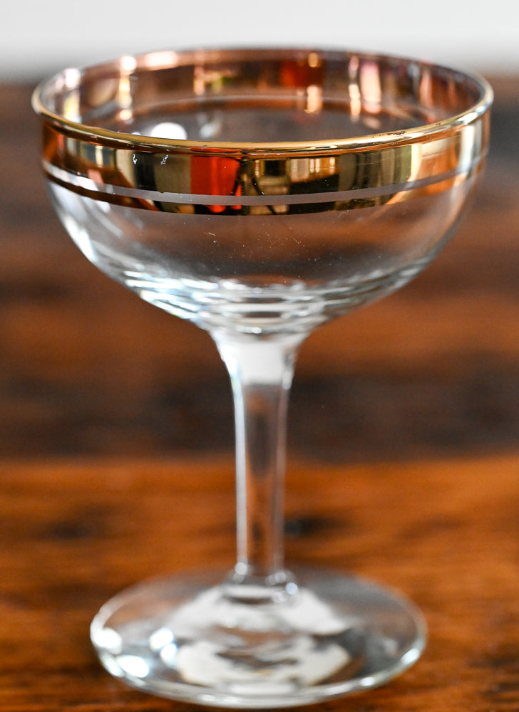 gold rim coupe glass