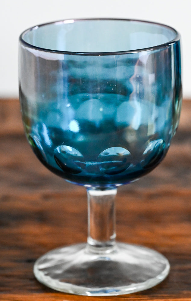 Bartlett Collins blue glass goblets