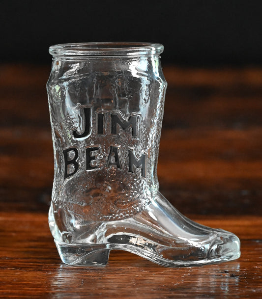 Jim Beam clear boot shotglass