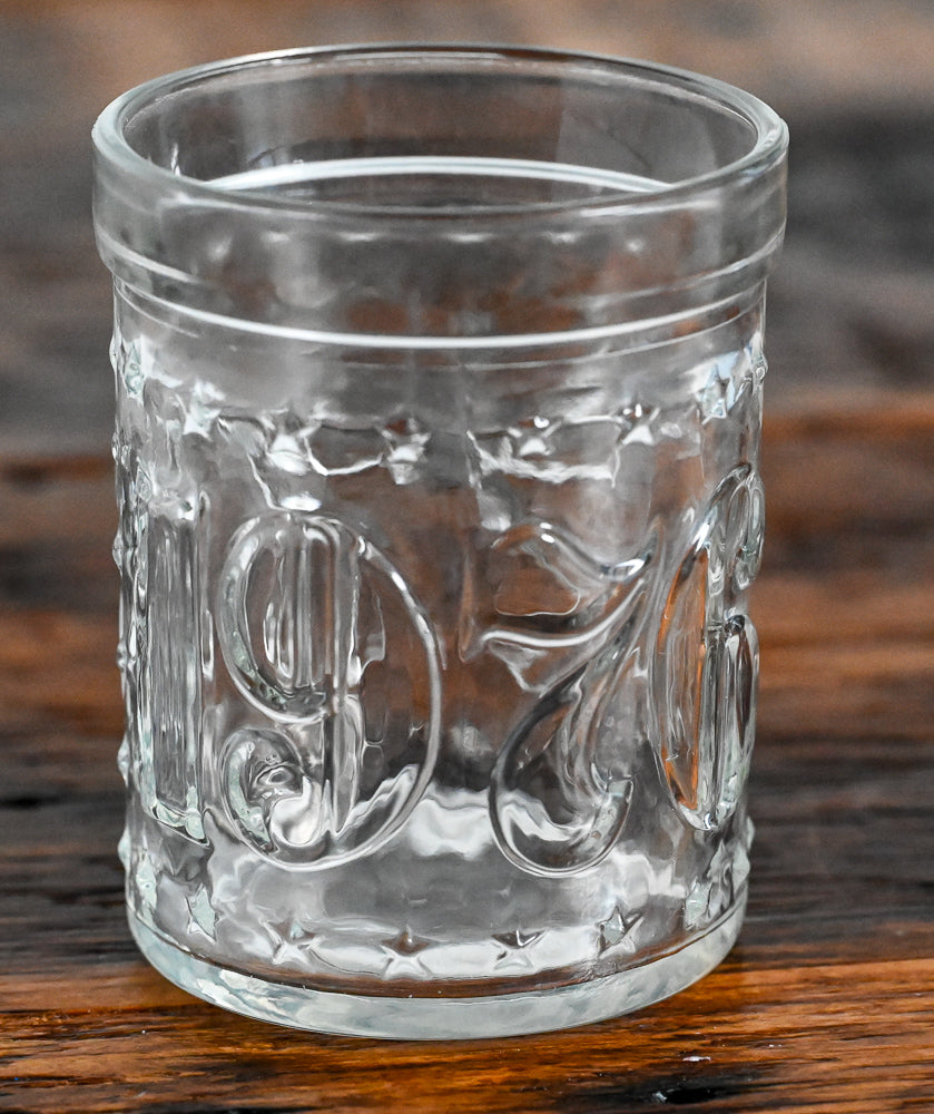 clear bicentennial glass 1776-1976