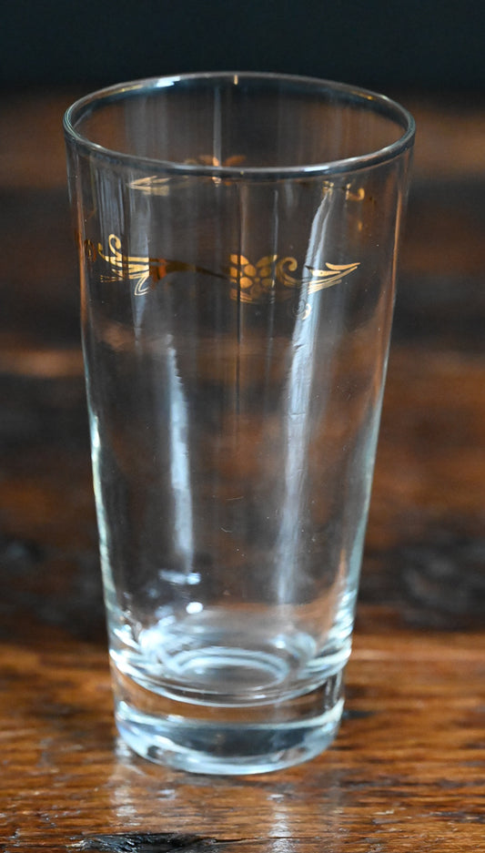 gold Homer Laughlin tumbler glasses