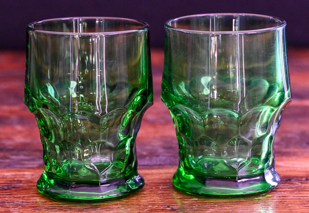 green Anchor Hocking Georgian tumblers