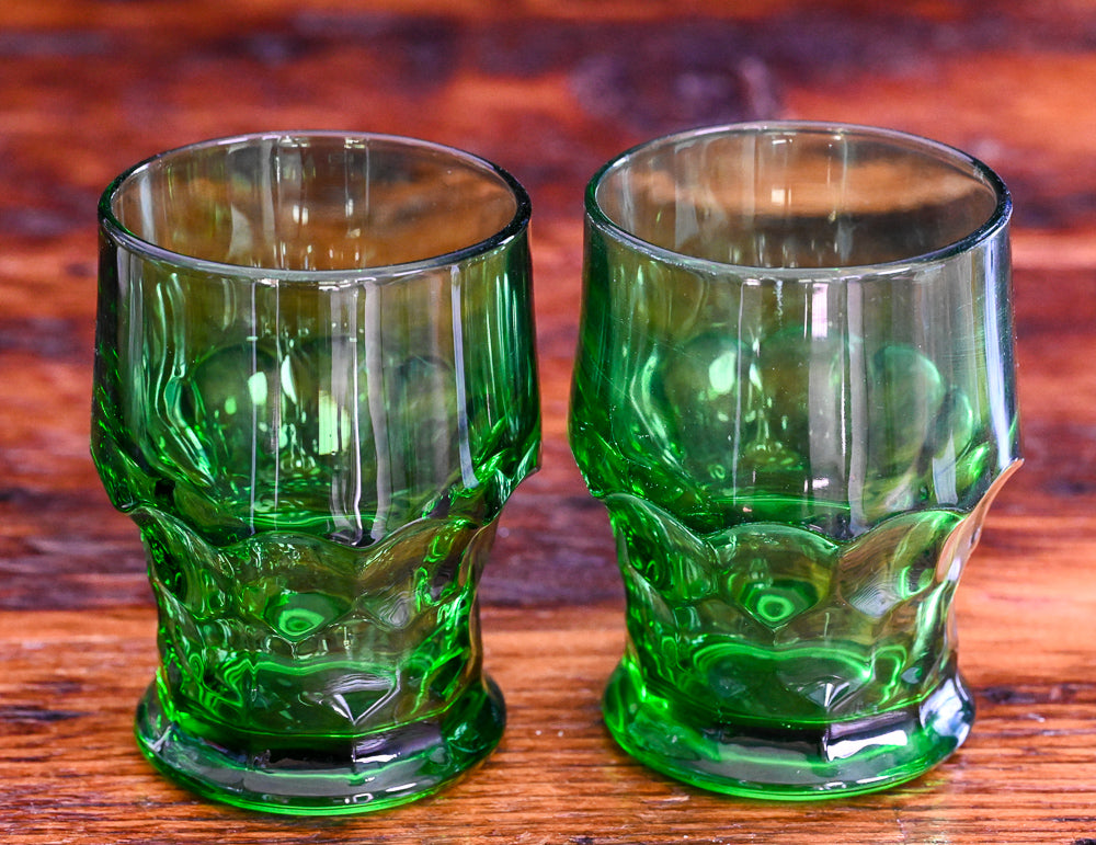 green Anchor Hocking Georgian tumblers