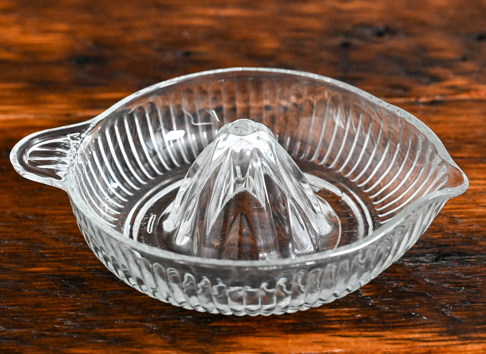 ribbed clear glass citrus juicer