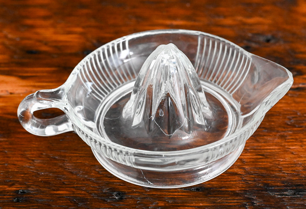 ribbed clear glass citrus reamer