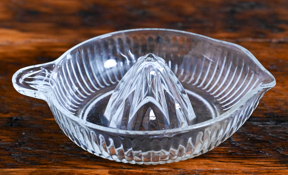 ribbed clear glass citrus reamer