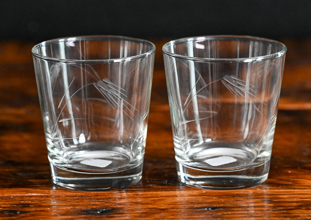 Noritake Sasaki Wheat print rocks glasses