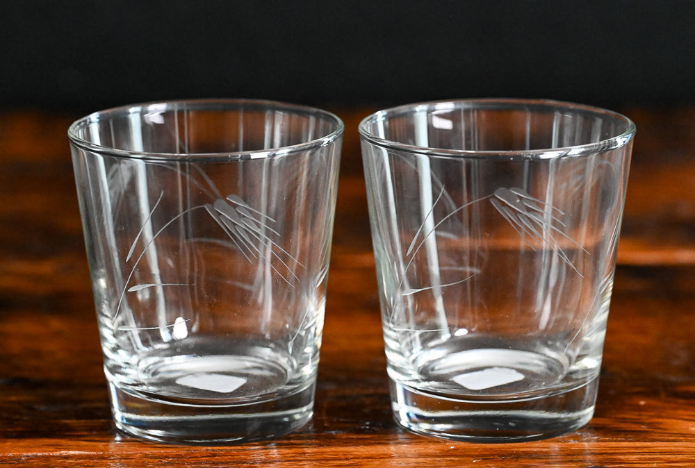 Noritake Sasaki Wheat print rocks glasses