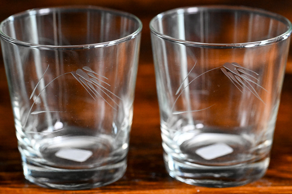 Noritake Sasaki Wheat print rocks glasses