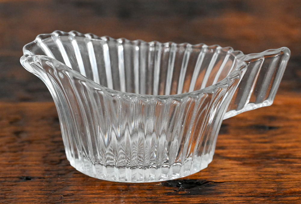 Heisey clear glass ribbed creamer