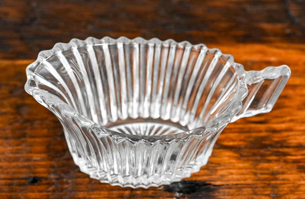 Heisey clear glass ribbed creamer