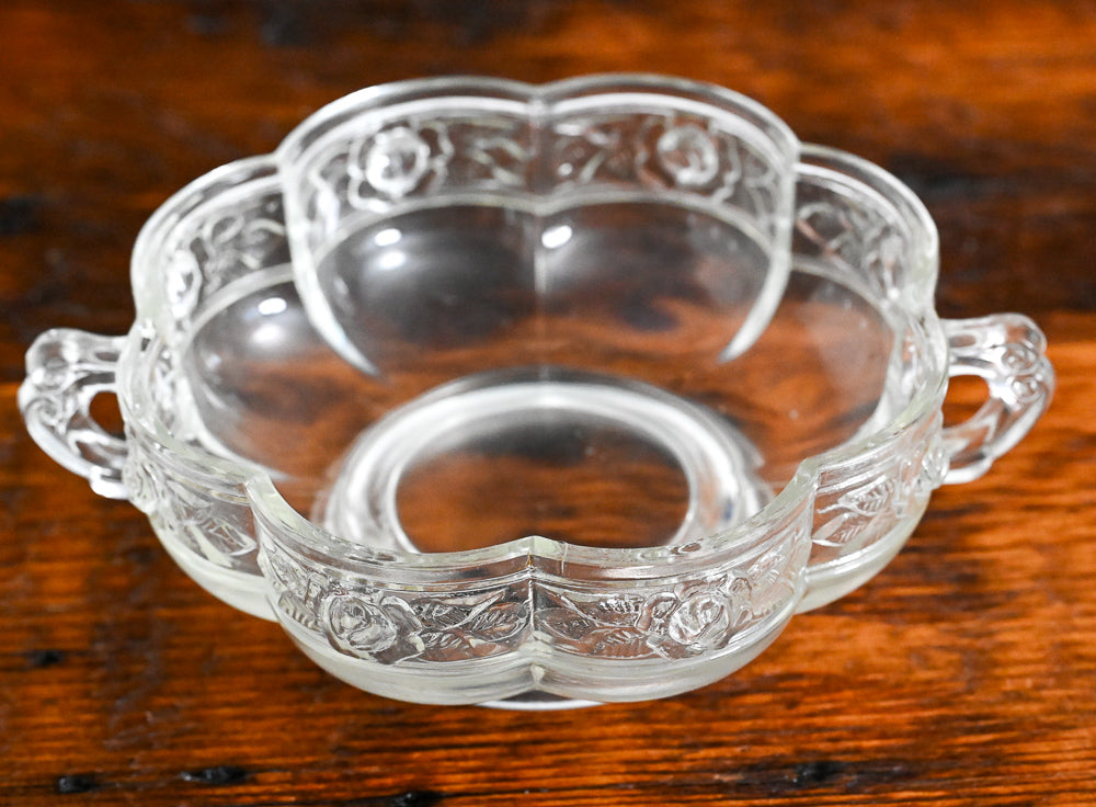 Jeannette Glass rose bowl