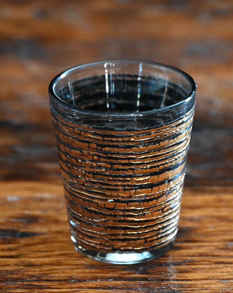 black and gold stripe shotglass