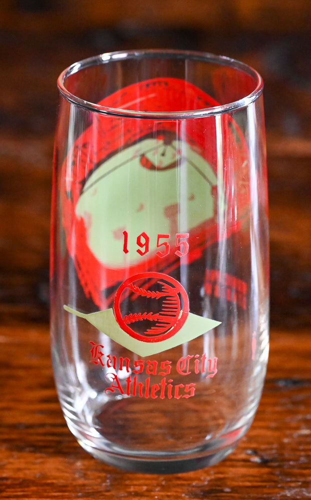 red and green print KC Athletics Stadium 1955 tumblers