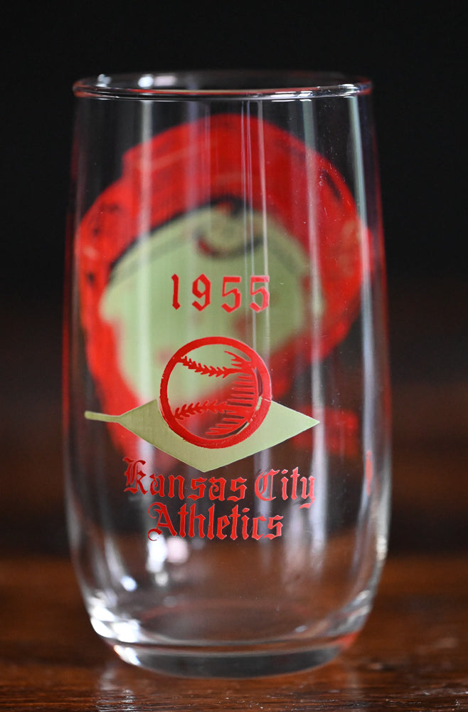 red and green print KC Athletics Stadium 1955 tumblers