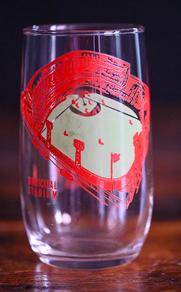 red and green print KC Athletics Stadium 1955 tumblers