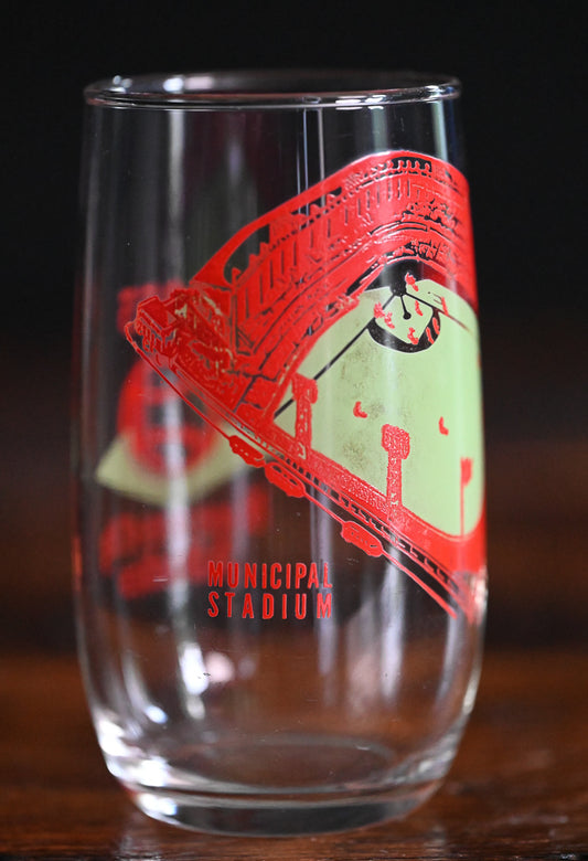 red and green print KC Athletics Stadium 1955 tumblers