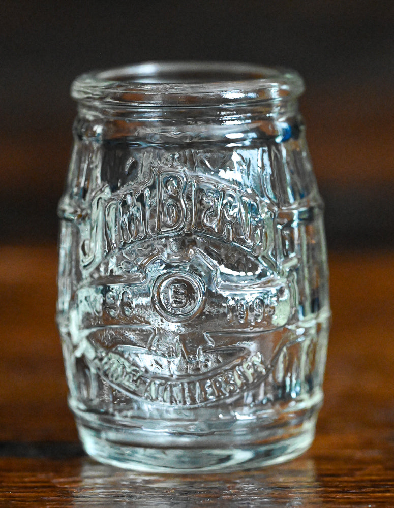clear Jim Beam Barrel shotglasses