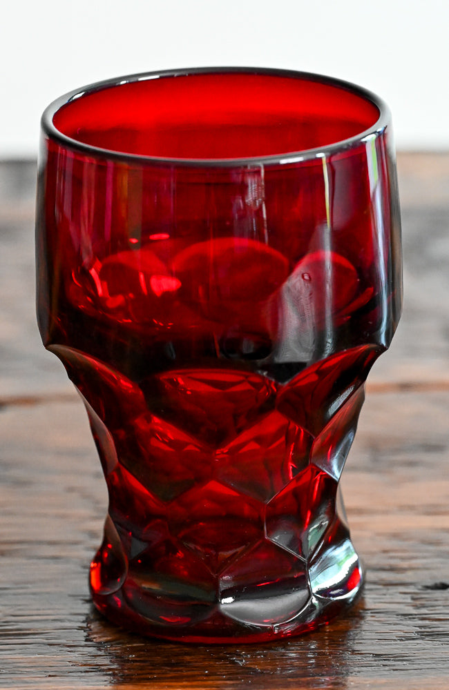 Red tall tumbler glass