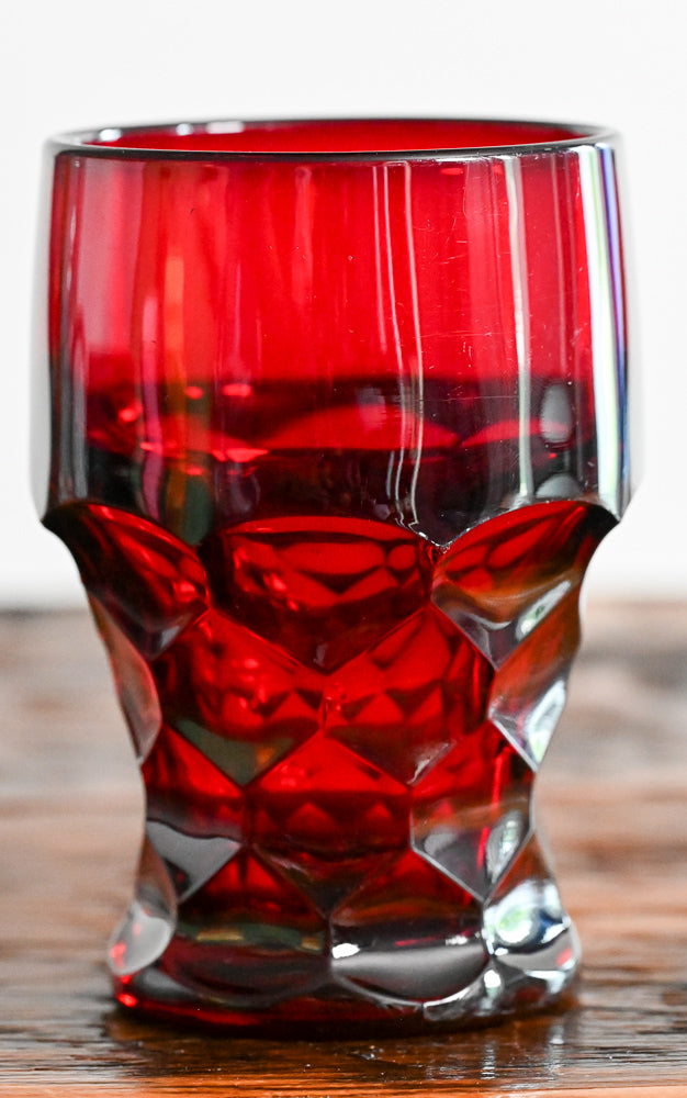 Red tall tumbler glass
