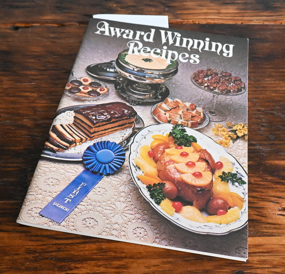 food on cover of Award Winning recipes book