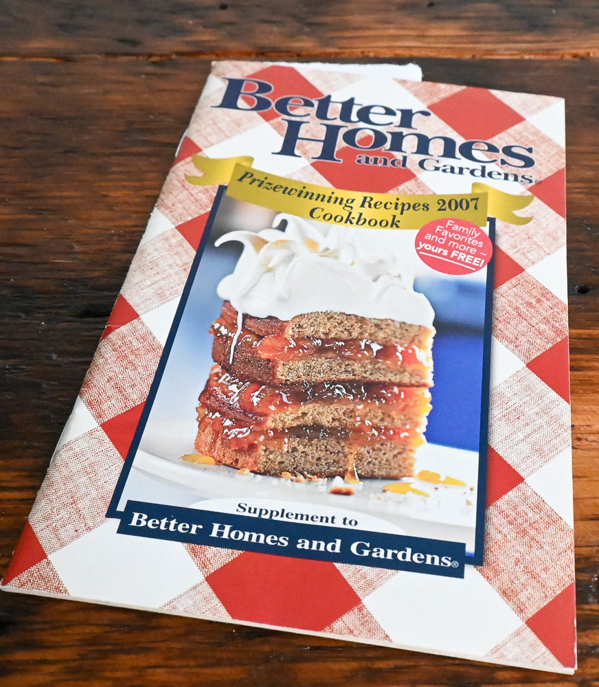 red and white plaid cover from Better Homes and Gardens Prizewinning recipes