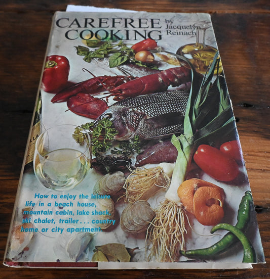 Cover of Carefree Cooking book with veggies, fish and seafood