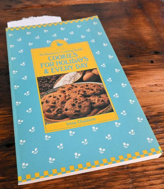 blue and yellow Avon cookie cookbook