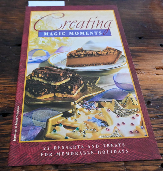 Desserts on cover of Creating Magic Moments booklet