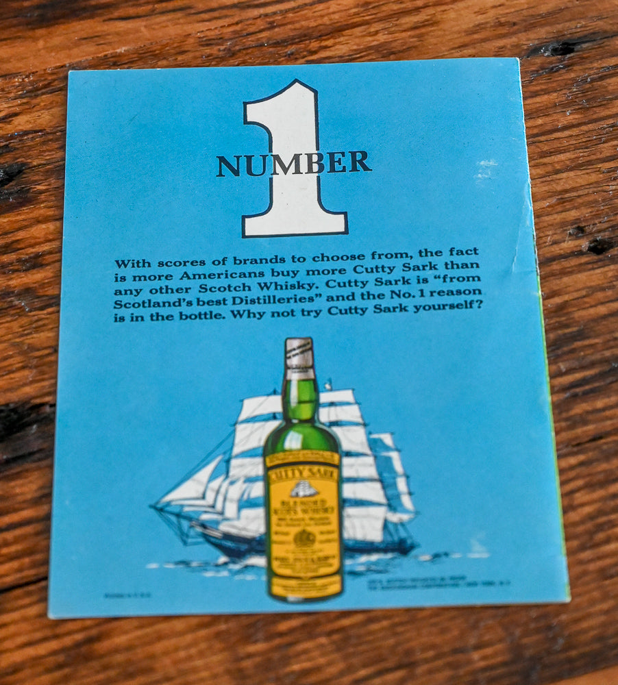 Cutty Sark scotch recipe booklet back cover
