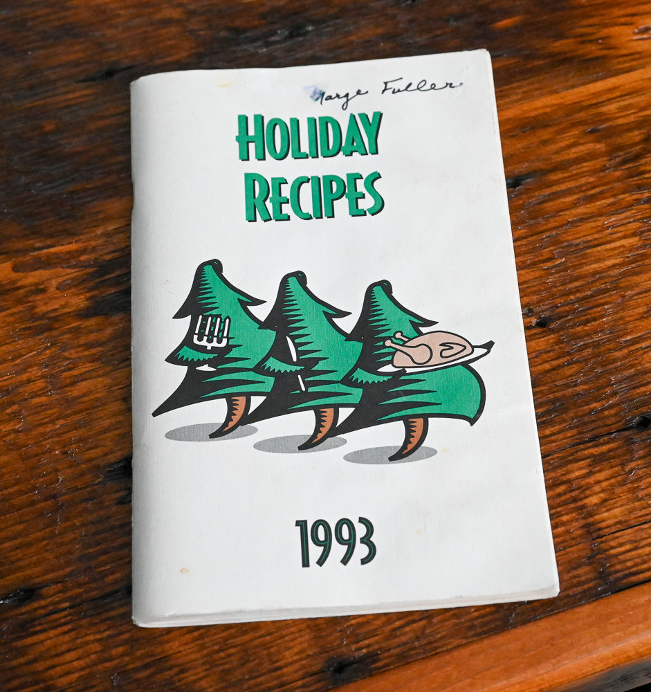 Holiday recipes booklet 1993, dancing pine trees on front