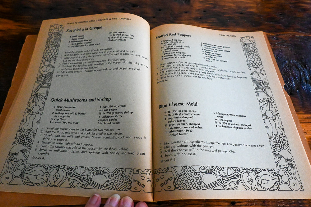inside of Hors D'oeuvres Cookbook