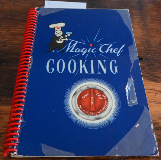 blue cover of Magic Chef Cooking with chef and dial