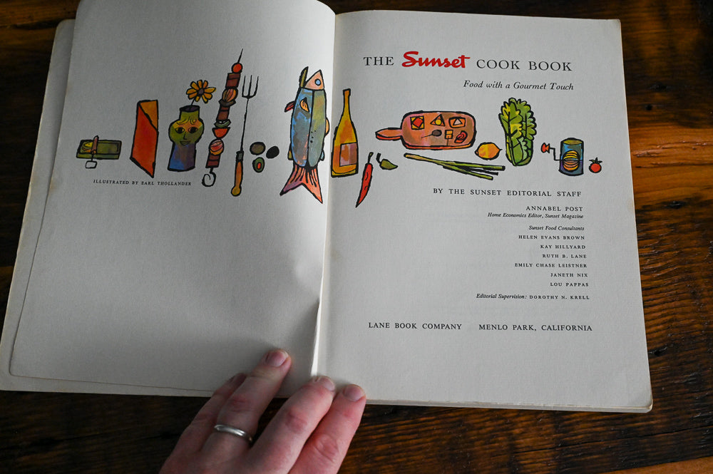 Sunset cookbook inside colorful illustrations