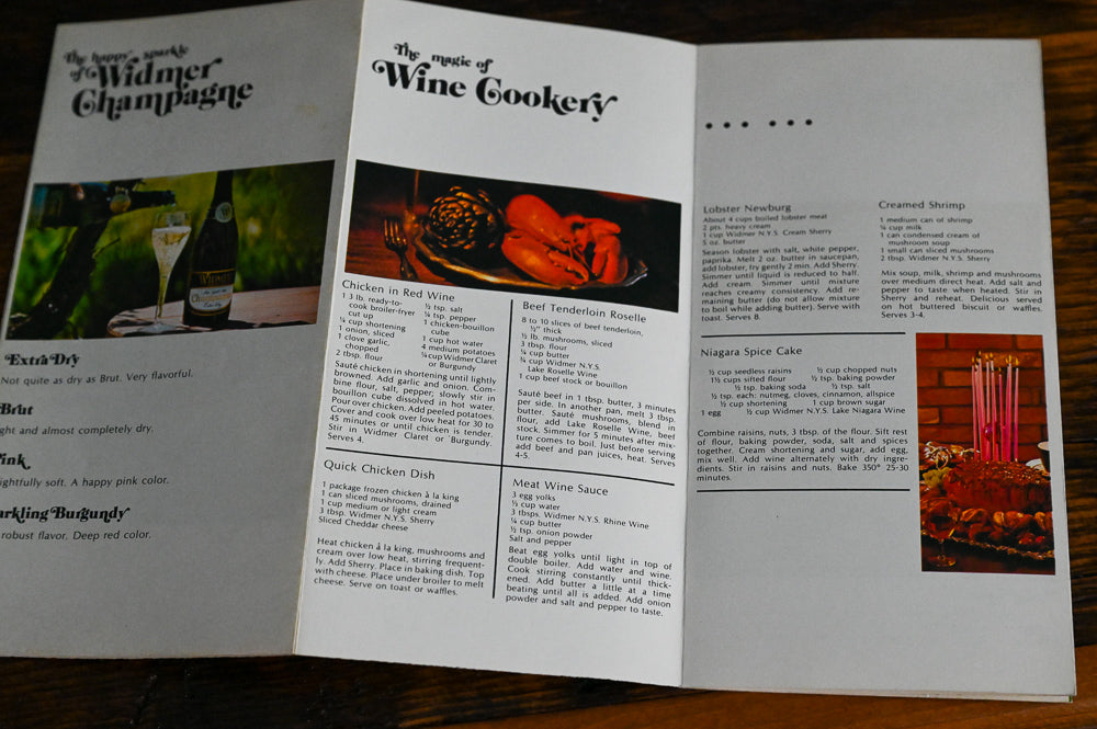 inside of Widmer wines pamphlet